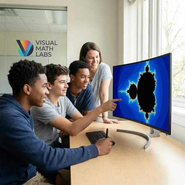 Students learning about fractals with interactive visualization