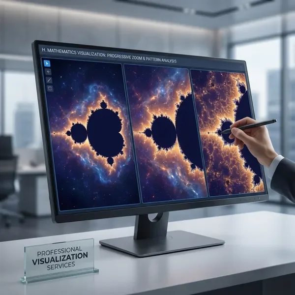 Mandelbrot set infinite zoom demonstration showing fractal depth